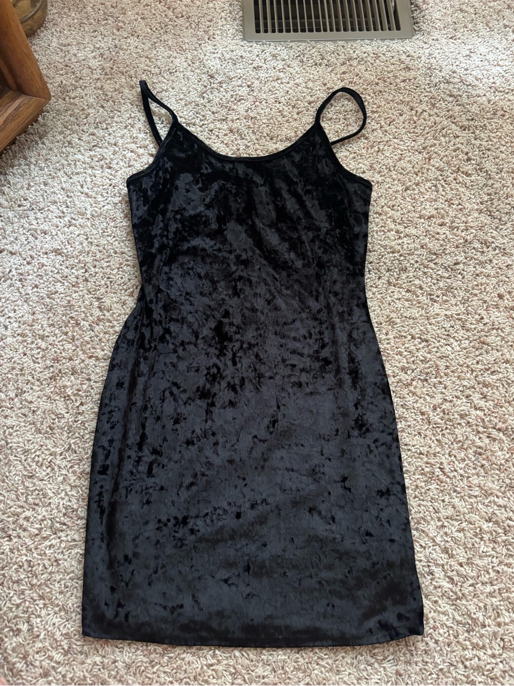Black Velvet Slip Mini Dress - Women